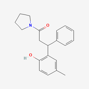 molecular formula C20H23NO2 B4011417 4-methyl-2-[3-oxo-1-phenyl-3-(1-pyrrolidinyl)propyl]phenol CAS No. 516470-71-6