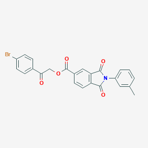 molecular formula C24H16BrNO5 B401143 2-(4-Bromophenyl)-2-oxoethyl 2-(3-methylphenyl)-1,3-dioxoisoindoline-5-carboxylate 