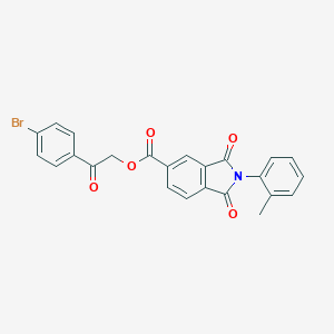 molecular formula C24H16BrNO5 B401144 2-(4-bromophenyl)-2-oxoethyl 2-(2-methylphenyl)-1,3-dioxo-2,3-dihydro-1H-isoindole-5-carboxylate 