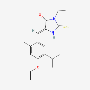 molecular formula C18H24N2O2S B4011445 5-(4-ethoxy-5-isopropyl-2-methylbenzylidene)-3-ethyl-2-thioxo-4-imidazolidinone 
