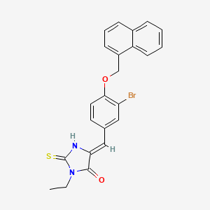 molecular formula C23H19BrN2O2S B4011453 5-[3-bromo-4-(1-naphthylmethoxy)benzylidene]-3-ethyl-2-thioxo-4-imidazolidinone 