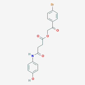 molecular formula C18H16BrNO5 B401148 2-(4-Bromophenyl)-2-oxoethyl 4-(4-hydroxyanilino)-4-oxobutanoate CAS No. 331269-45-5