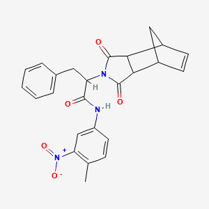 molecular formula C25H23N3O5 B4011480 2-(3,5-dioxo-4-azatricyclo[5.2.1.0~2,6~]dec-8-en-4-yl)-N-(4-methyl-3-nitrophenyl)-3-phenylpropanamide 
