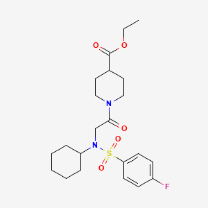 molecular formula C22H31FN2O5S B4011485 ethyl 1-{N-cyclohexyl-N-[(4-fluorophenyl)sulfonyl]glycyl}-4-piperidinecarboxylate 