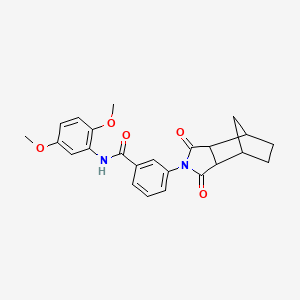 molecular formula C24H24N2O5 B4011488 N-(2,5-dimethoxyphenyl)-3-(3,5-dioxo-4-azatricyclo[5.2.1.0~2,6~]dec-4-yl)benzamide 