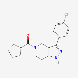 molecular formula C18H20ClN3O B4011492 3-(4-chlorophenyl)-5-(cyclopentylcarbonyl)-4,5,6,7-tetrahydro-1H-pyrazolo[4,3-c]pyridine 