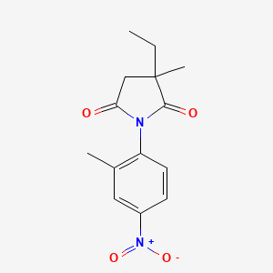 molecular formula C14H16N2O4 B4011504 3-ethyl-3-methyl-1-(2-methyl-4-nitrophenyl)-2,5-pyrrolidinedione 