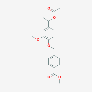 molecular formula C21H24O6 B4011512 methyl 4-({4-[1-(acetyloxy)propyl]-2-methoxyphenoxy}methyl)benzoate 