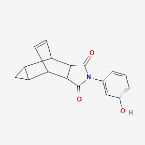 molecular formula C17H15NO3 B4011533 4-(3-hydroxyphenyl)-4-azatetracyclo[5.3.2.0~2,6~.0~8,10~]dodec-11-ene-3,5-dione 