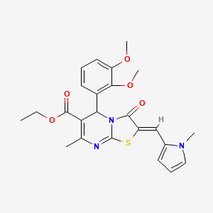 ethyl 5-(2,3-dimethoxyphenyl)-7-methyl-2-[(1-methyl-1H-pyrrol-2-yl)methylene]-3-oxo-2,3-dihydro-5H-[1,3]thiazolo[3,2-a]pyrimidine-6-carboxylate