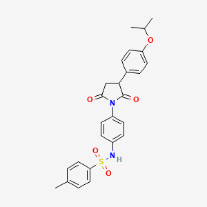 molecular formula C26H26N2O5S B4011548 N-{4-[3-(4-isopropoxyphenyl)-2,5-dioxo-1-pyrrolidinyl]phenyl}-4-methylbenzenesulfonamide 