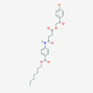 molecular formula C26H30BrNO6 B401156 Heptyl 4-({4-[2-(4-bromophenyl)-2-oxoethoxy]-4-oxobutanoyl}amino)benzoate 