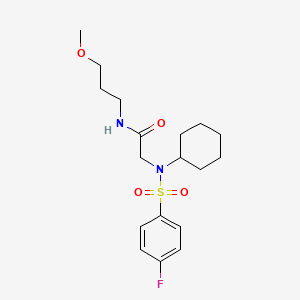 N~2~-cyclohexyl-N~2~-[(4-fluorophenyl)sulfonyl]-N~1~-(3-methoxypropyl)glycinamide
