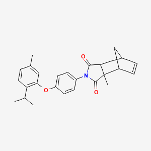 molecular formula C26H27NO3 B4011575 4-[4-(2-isopropyl-5-methylphenoxy)phenyl]-2-methyl-4-azatricyclo[5.2.1.0~2,6~]dec-8-ene-3,5-dione 