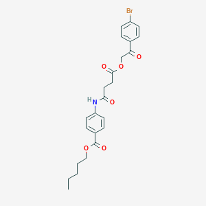 molecular formula C24H26BrNO6 B401158 Pentyl 4-({4-[2-(4-bromophenyl)-2-oxoethoxy]-4-oxobutanoyl}amino)benzoate 