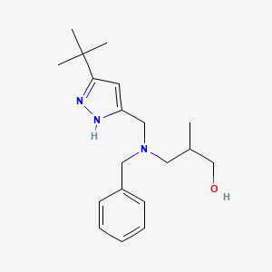 molecular formula C19H29N3O B4011582 3-{benzyl[(5-tert-butyl-1H-pyrazol-3-yl)methyl]amino}-2-methylpropan-1-ol 