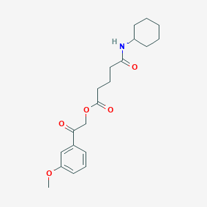 molecular formula C20H27NO5 B4011606 2-(3-methoxyphenyl)-2-oxoethyl 5-(cyclohexylamino)-5-oxopentanoate 