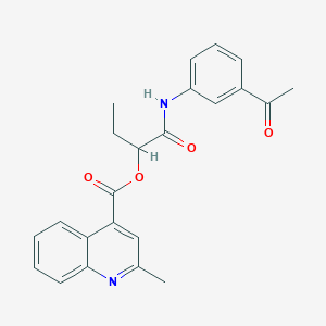 molecular formula C23H22N2O4 B4011611 1-{[(3-acetylphenyl)amino]carbonyl}propyl 2-methyl-4-quinolinecarboxylate 