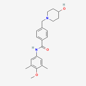 4-[(4-hydroxypiperidin-1-yl)methyl]-N-(4-methoxy-3,5-dimethylphenyl)benzamide