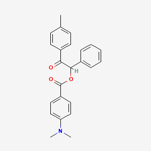 molecular formula C24H23NO3 B4011619 2-(4-methylphenyl)-2-oxo-1-phenylethyl 4-(dimethylamino)benzoate 