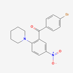 (4-bromophenyl)[5-nitro-2-(1-piperidinyl)phenyl]methanone