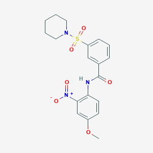 molecular formula C19H21N3O6S B4011643 N-(4-methoxy-2-nitrophenyl)-3-(1-piperidinylsulfonyl)benzamide 