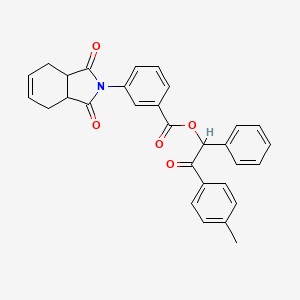 molecular formula C30H25NO5 B4011649 2-(4-methylphenyl)-2-oxo-1-phenylethyl 3-(1,3-dioxo-1,3,3a,4,7,7a-hexahydro-2H-isoindol-2-yl)benzoate 