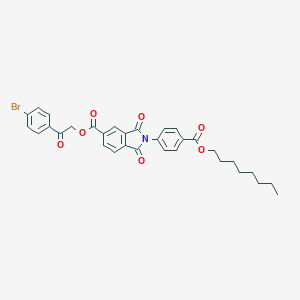 molecular formula C32H30BrNO7 B401165 2-(4-Bromophenyl)-2-oxoethyl 2-{4-[(octyloxy)carbonyl]phenyl}-1,3-dioxo-5-isoindolinecarboxylate 