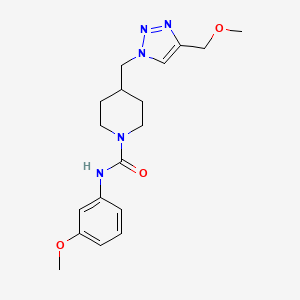 molecular formula C18H25N5O3 B4011655 4-{[4-(methoxymethyl)-1H-1,2,3-triazol-1-yl]methyl}-N-(3-methoxyphenyl)-1-piperidinecarboxamide 