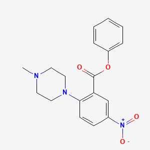 molecular formula C18H19N3O4 B4011672 phenyl 2-(4-methyl-1-piperazinyl)-5-nitrobenzoate 