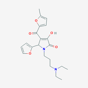molecular formula C21H26N2O5 B4011683 1-[3-(diethylamino)propyl]-5-(2-furyl)-3-hydroxy-4-(5-methyl-2-furoyl)-1,5-dihydro-2H-pyrrol-2-one 