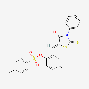4-methyl-2-[(4-oxo-3-phenyl-2-thioxo-1,3-thiazolidin-5-ylidene)methyl]phenyl 4-methylbenzenesulfonate
