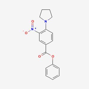 molecular formula C17H16N2O4 B4011699 phenyl 3-nitro-4-(1-pyrrolidinyl)benzoate 