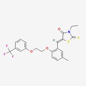 molecular formula C22H20F3NO3S2 B4011719 3-ethyl-5-(5-methyl-2-{2-[3-(trifluoromethyl)phenoxy]ethoxy}benzylidene)-2-thioxo-1,3-thiazolidin-4-one 