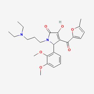 molecular formula C25H32N2O6 B4011726 1-[3-(diethylamino)propyl]-5-(2,3-dimethoxyphenyl)-3-hydroxy-4-(5-methyl-2-furoyl)-1,5-dihydro-2H-pyrrol-2-one 