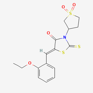 molecular formula C16H17NO4S3 B4011730 3-(1,1-dioxidotetrahydro-3-thienyl)-5-(2-ethoxybenzylidene)-2-thioxo-1,3-thiazolidin-4-one 