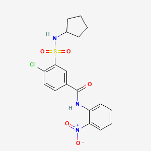 molecular formula C18H18ClN3O5S B4011737 4-chloro-3-[(cyclopentylamino)sulfonyl]-N-(2-nitrophenyl)benzamide 