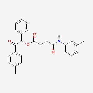 molecular formula C26H25NO4 B4011740 2-(4-methylphenyl)-2-oxo-1-phenylethyl 4-[(3-methylphenyl)amino]-4-oxobutanoate 