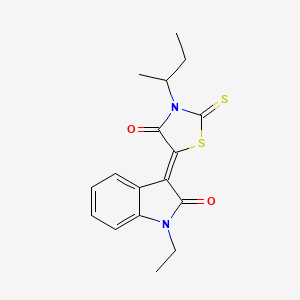 molecular formula C17H18N2O2S2 B4011743 3-(3-sec-butyl-4-oxo-2-thioxo-1,3-thiazolidin-5-ylidene)-1-ethyl-1,3-dihydro-2H-indol-2-one 