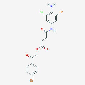 molecular formula C18H15Br2ClN2O4 B401175 2-(4-Bromophenyl)-2-oxoethyl 4-(4-amino-3-bromo-5-chloroanilino)-4-oxobutanoate 