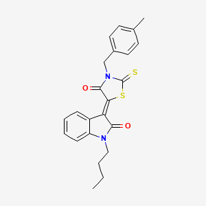 molecular formula C23H22N2O2S2 B4011751 1-butyl-3-[3-(4-methylbenzyl)-4-oxo-2-thioxo-1,3-thiazolidin-5-ylidene]-1,3-dihydro-2H-indol-2-one 