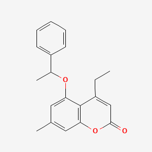 4-ethyl-7-methyl-5-(1-phenylethoxy)-2H-chromen-2-one