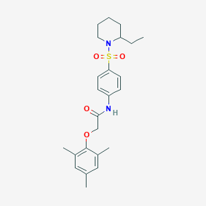 molecular formula C24H32N2O4S B4011774 N-{4-[(2-ethyl-1-piperidinyl)sulfonyl]phenyl}-2-(mesityloxy)acetamide 