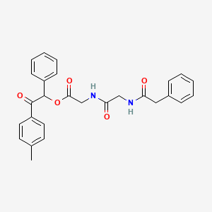 molecular formula C27H26N2O5 B4011784 2-(4-methylphenyl)-2-oxo-1-phenylethyl N-(phenylacetyl)glycylglycinate 