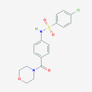 molecular formula C17H17ClN2O4S B401179 4-chloro-N-[4-(morpholin-4-ylcarbonyl)phenyl]benzenesulfonamide CAS No. 325857-66-7