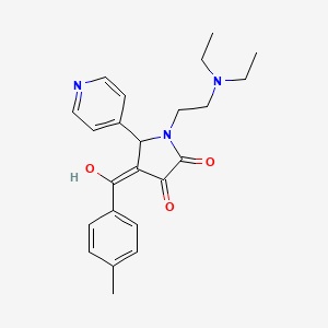 molecular formula C23H27N3O3 B4011796 1-[2-(diethylamino)ethyl]-3-hydroxy-4-(4-methylbenzoyl)-5-(4-pyridinyl)-1,5-dihydro-2H-pyrrol-2-one 