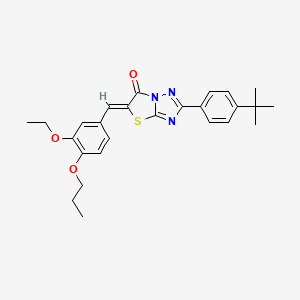 molecular formula C26H29N3O3S B4011800 2-(4-tert-butylphenyl)-5-(3-ethoxy-4-propoxybenzylidene)[1,3]thiazolo[3,2-b][1,2,4]triazol-6(5H)-one CAS No. 617694-43-6