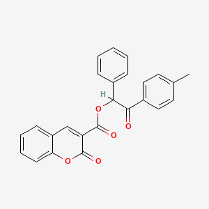 molecular formula C25H18O5 B4011816 2-(4-methylphenyl)-2-oxo-1-phenylethyl 2-oxo-2H-chromene-3-carboxylate 