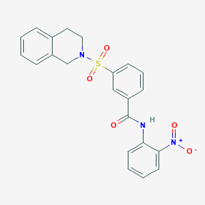 molecular formula C22H19N3O5S B4011825 3-(3,4-dihydro-2(1H)-isoquinolinylsulfonyl)-N-(2-nitrophenyl)benzamide 
