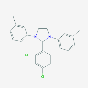 molecular formula C23H22Cl2N2 B401183 2-(2,4-Dichlorophenyl)-1,3-bis(3-methylphenyl)imidazolidine 